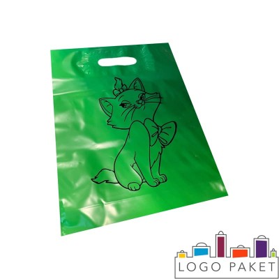 Пакет ПВД с логотипом зеленый