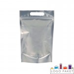 Фольгированный пакет дой-пак с замком зип лок и вырубной ручкой