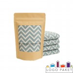 Пакет дой-пак с замком зип-лок и окном для текстиля