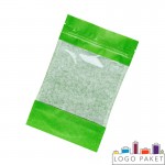 Крафт пакет дой-пак зеленый с окном и замком зип-лок