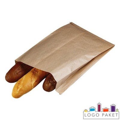 Крафт-пакет с V-образным дном 30х10х6 см с хлебом