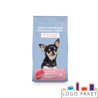 Пакет с фальцами для кормов животным