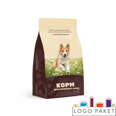 Пакет с фальцами для кормов животным