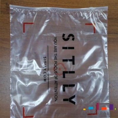 Пакет zip-lock с бегунком ПВД  и логотипом 
