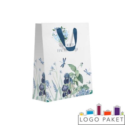 Бумажный пакет с двусторонней печатью 25х30х15