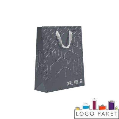 Бумажный пакет с двусторонней печатью 25х30х15