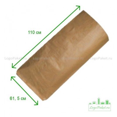 Бумажные мешки 110х61,5х21,5 3-сл. коричневые
