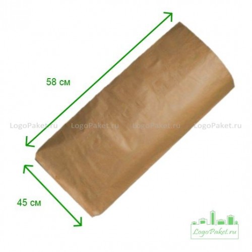 Бумажные крафт-мешки 58х45х11 3-сл. коричневые
