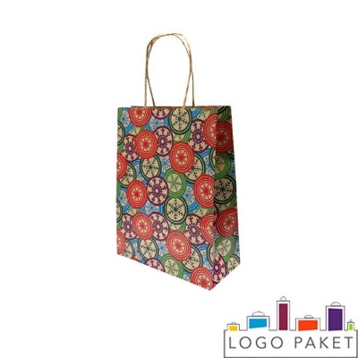 Цветные крафт-пакеты с кручеными ручками