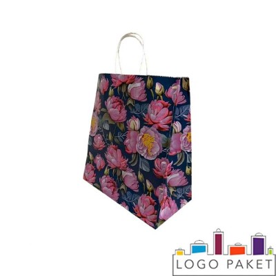 Цветные крафт-пакеты с кручеными ручками