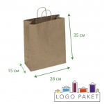 Крафт-пакет с кручеными ручками 35х26х15 см 