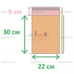 Полипропиленовые пакеты  с клеевым клапаном ПП 22x30+5л.кл.
