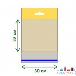 Полипропиленовые пакеты с еврослотом и клеевым клапаном ПП 30х37