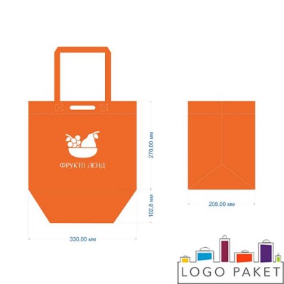 Сумка из спанбонда с логотипом схема Сумка из спанбонда с логотипом схема