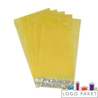 Курьерский пакет желтый прозрачный возвратный с ручкой 