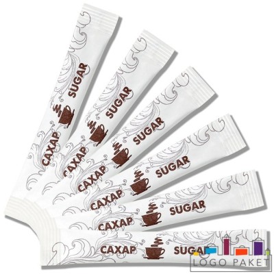 Пакетики для сахара с логотипом из бумаги 