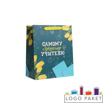 Пакет подарочный с днем учителя