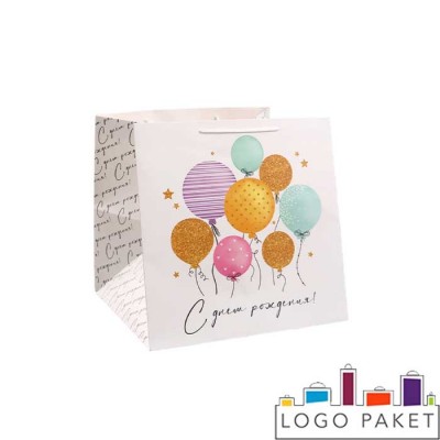 Пакет подарочный квадратный