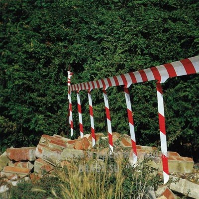 Лента сигнальная красно-белая 75 мм x 250 м