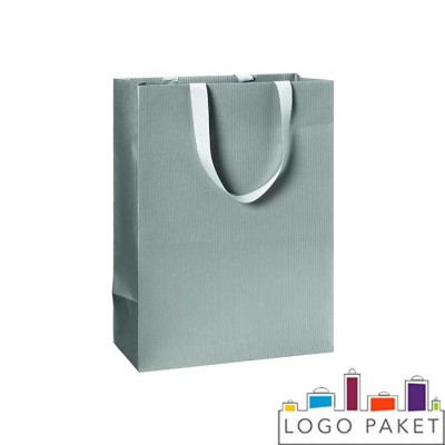 Пакет с ручками из сатиновой ленты 