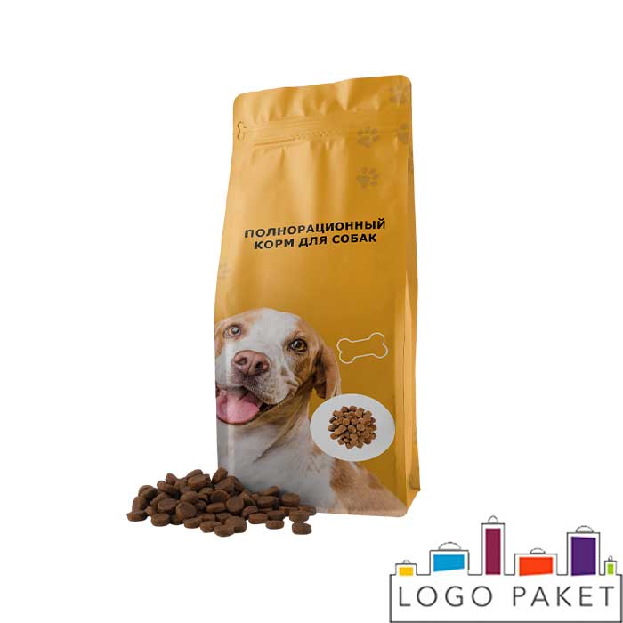 Пакет с фальцами для кормов животным