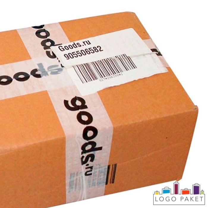 Этикетка Goods наклеена на коробке для отправки получателю.