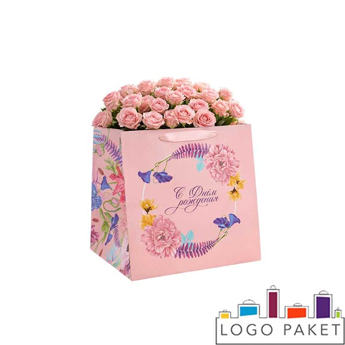 Пакет подарочный квадратный