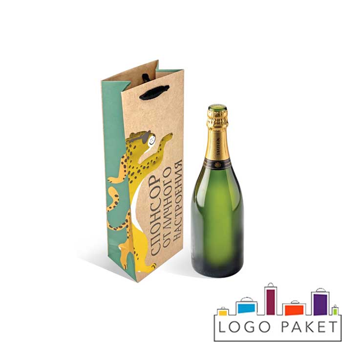 Подарочный пакет под бутылку 