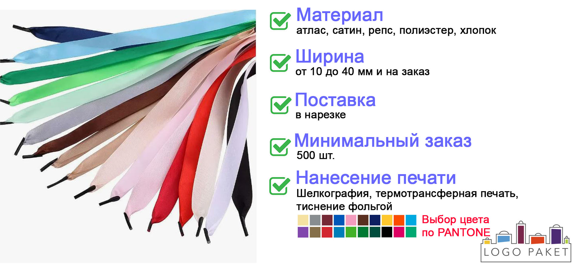 Ленты для пакетов с наконечниками инфографика